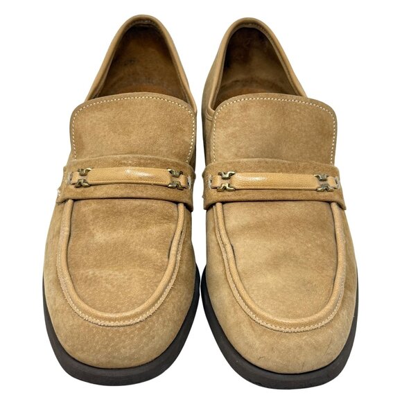 Hushpuppies Vtg Tan Buff Suede Leather Loafers Slip Ons 16781 Size‎ 9.5 M - Picture 3 of 9